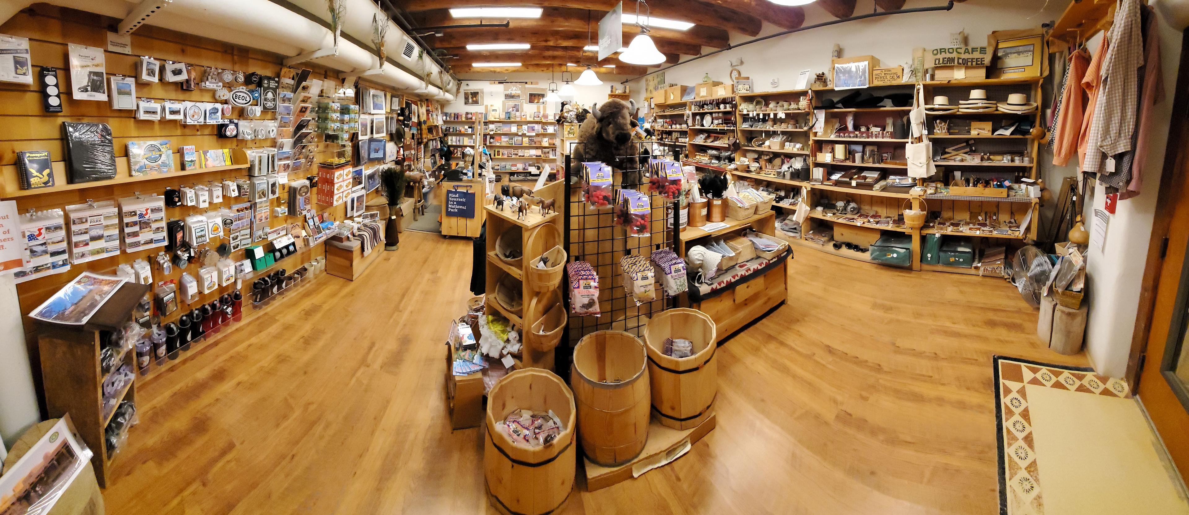 Park Store at Bent's Old Fort showing a variety of objects for sale