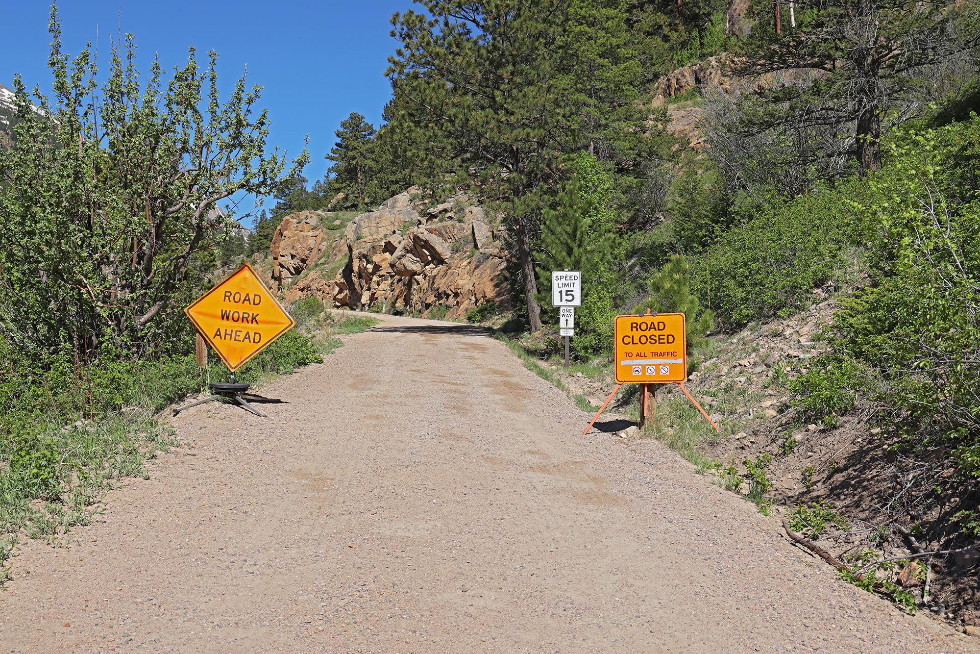 Old Fall River Road is closed for seasonal maintenance
